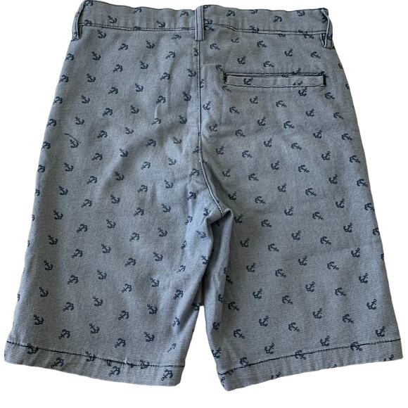 CRAFT + FLOW MID RISE BERMUDA SHORTS, BOYS, 8, LIGHT BLUE W/NAVY BLUE ANCHORS - Picture 5 of 10